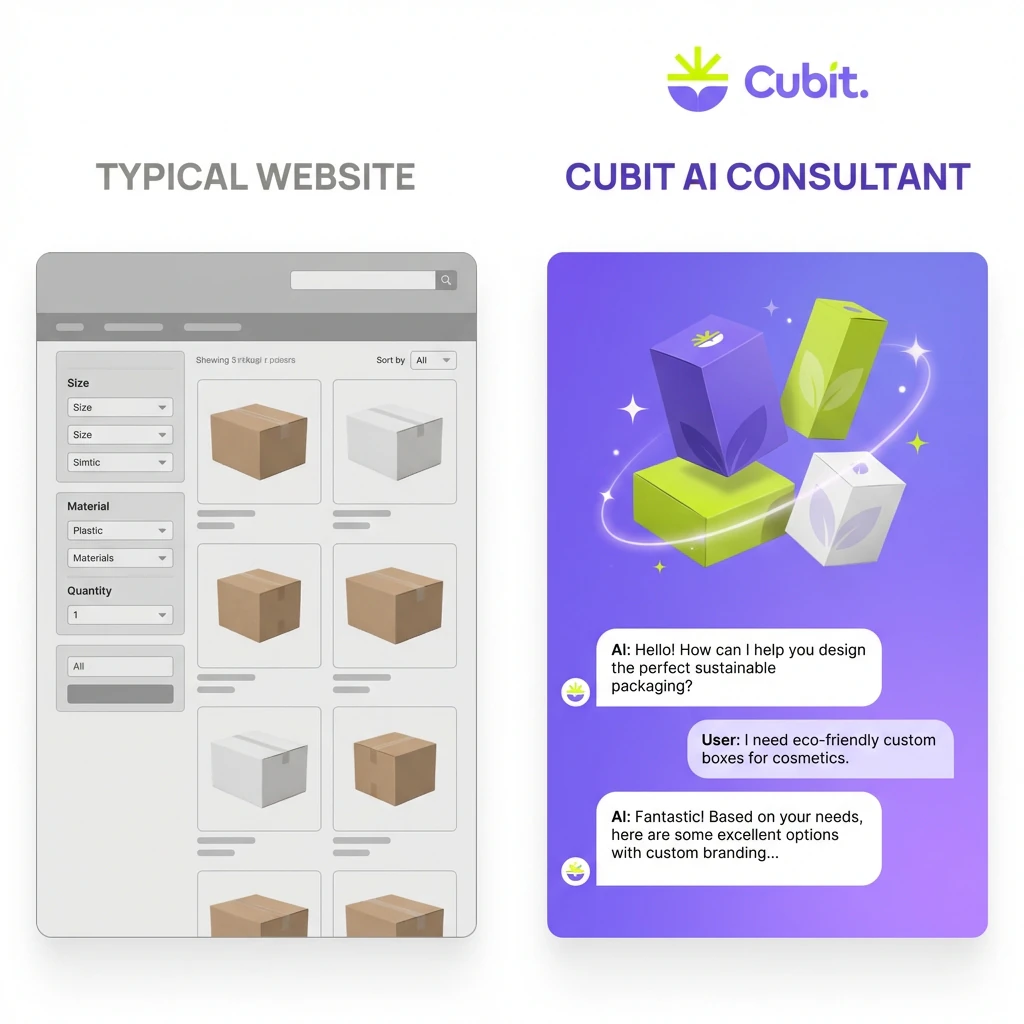 Typical website vs Cubit AI Consultant comparison